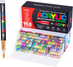168 Guangna Acrylic Paint Markers Brush Tip