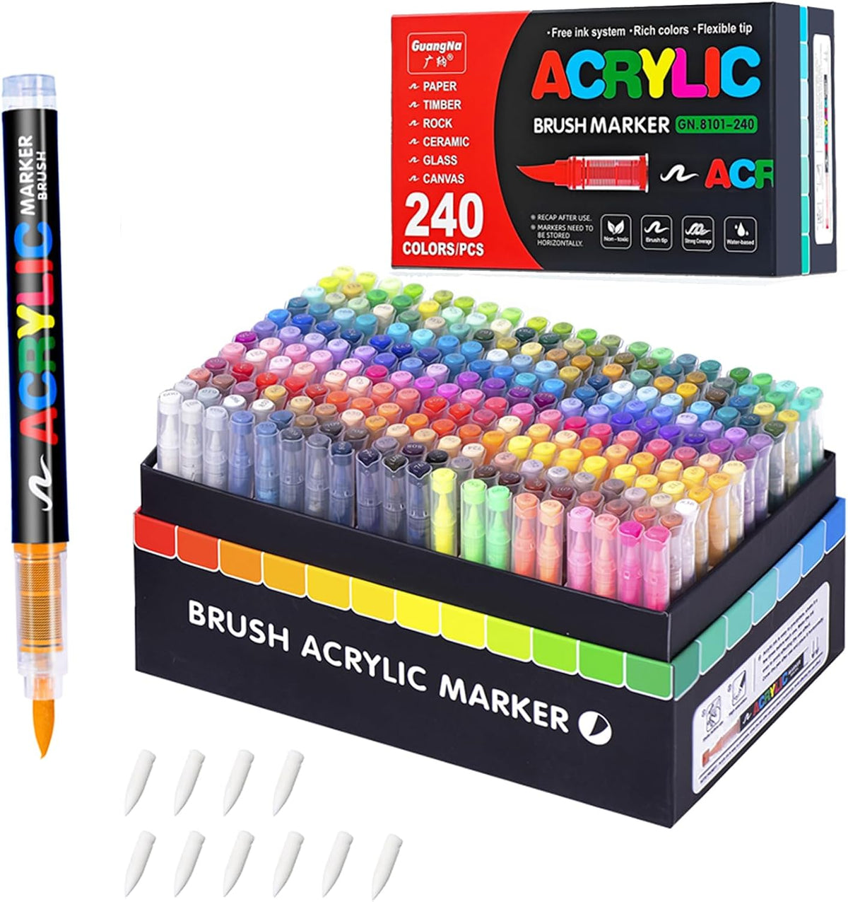 240 Guangna Acrylic Paint Markers Brush Tip