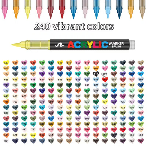 240 Guangna Acrylic Paint Markers Brush Tip